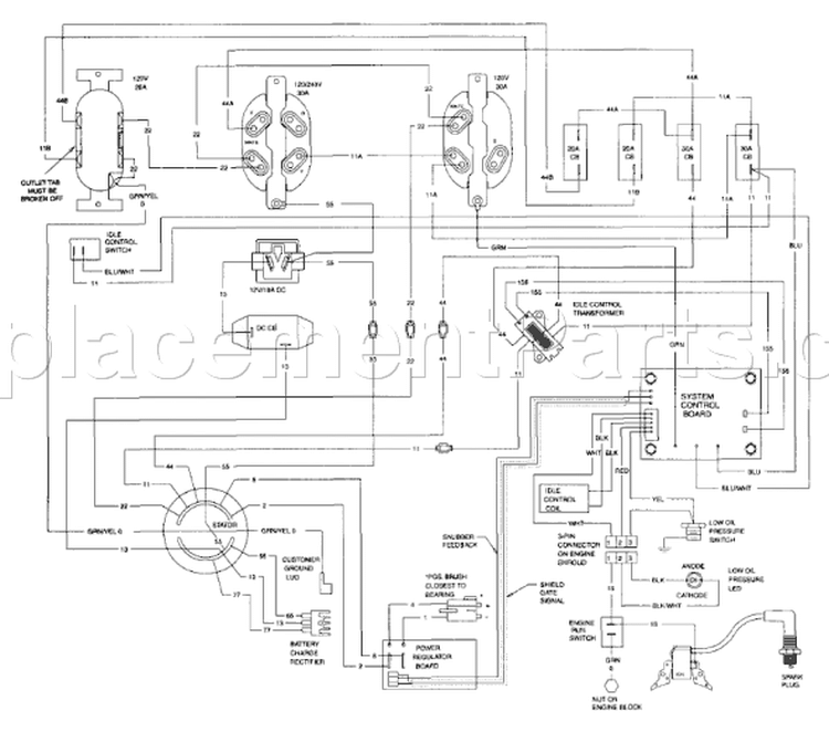 Page D Diagram and Parts List for 9778-7  Briggs and Stratton Generator